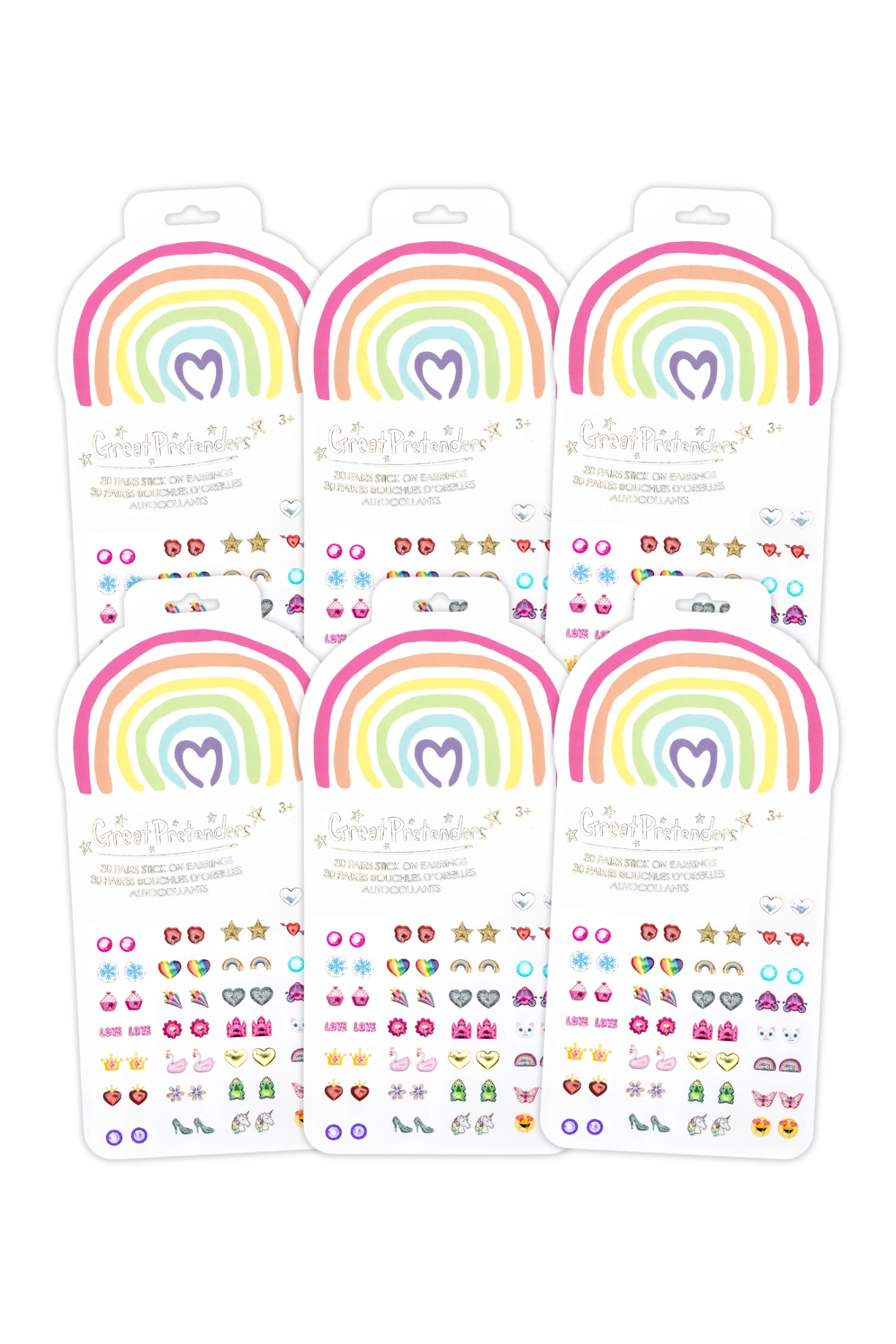 6 Packs Of Rainbow Love Sticker Earrings 1 6 Packs Of Rainbow Love Sticker Earrings