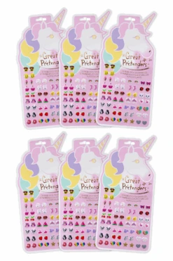 6 Packs Of Unicorn Sticker Earrings