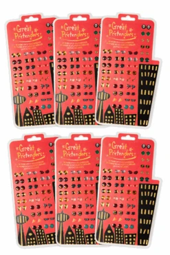 6 Packs Of Superhero Sticker Earrings, 30 Pairs