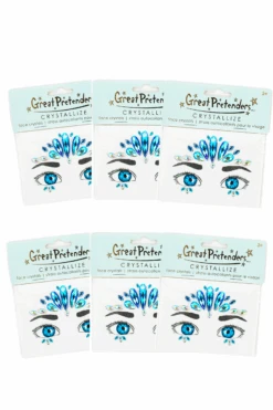 6 Packs Ocean Mermaid Face Crystals