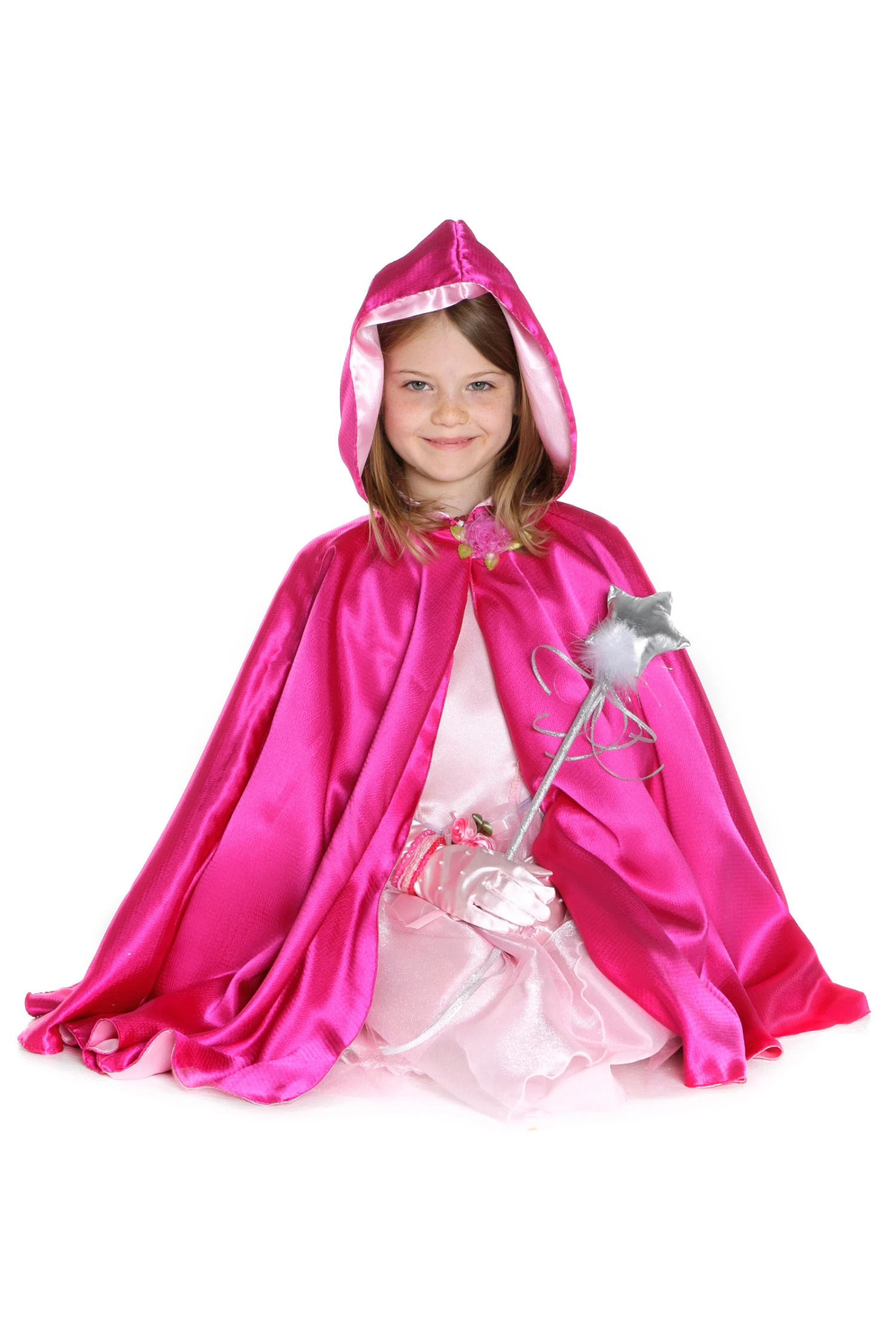 Princess Reversible Cape Hooded Light Pink 2 Princess Reversible Cape Hooded Light Pink - Image 2