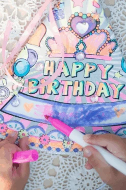 Colour A Birthday Hat - 4 Pack