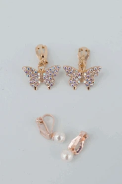 Boutique Butterfly Clip On Earrings