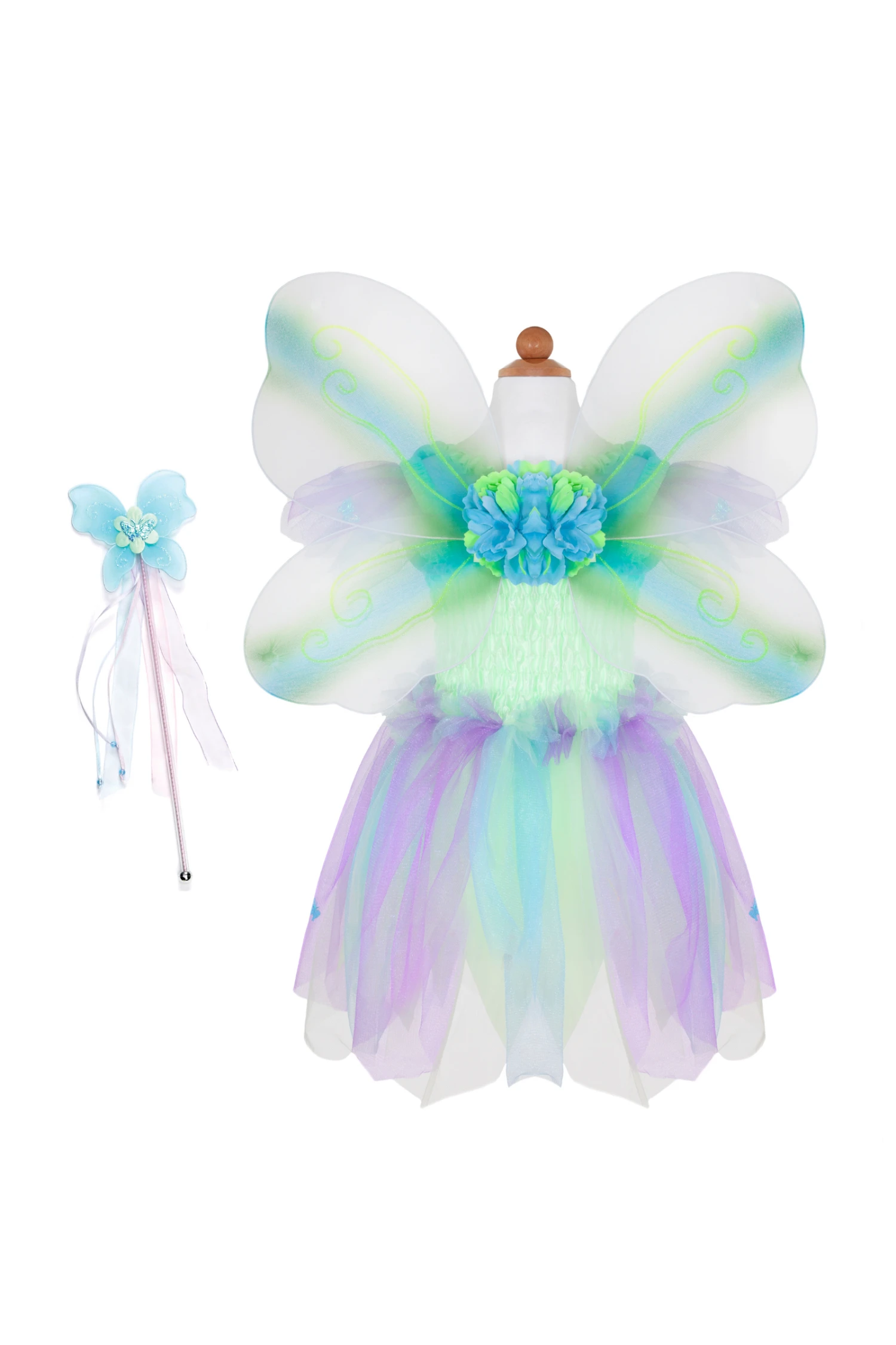 Butterfly Dress & Wings With Wand Green/Multi 6 Butterfly Dress & Wings With Wand Green/Multi - Image 6