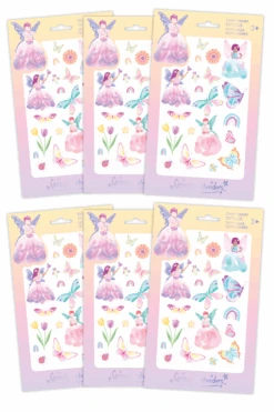 6 Packs Of Butterfly Fairy Temporary Tattoos