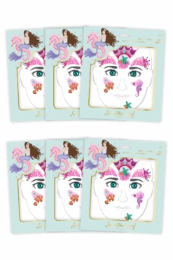 6 Packs Of Mermaid Face Stickers